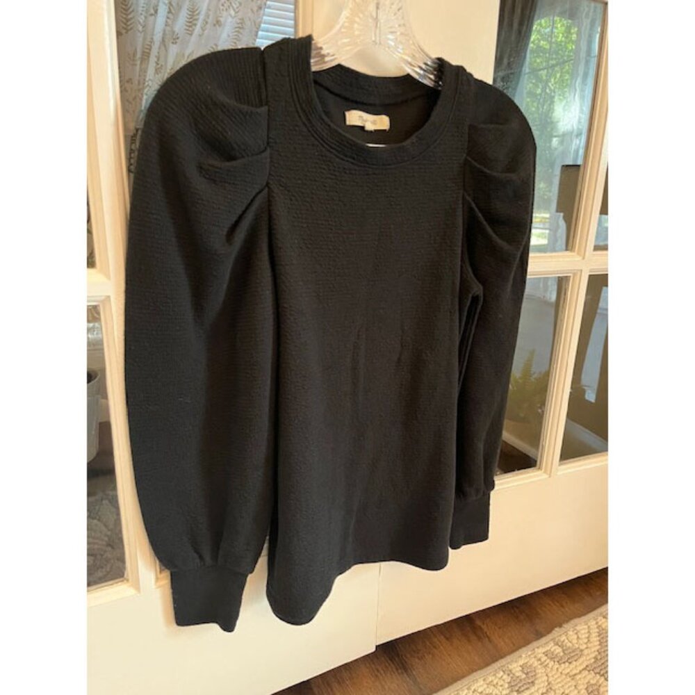 NWOT Madewell Puff Sleeve Knit Top Black Size XXS